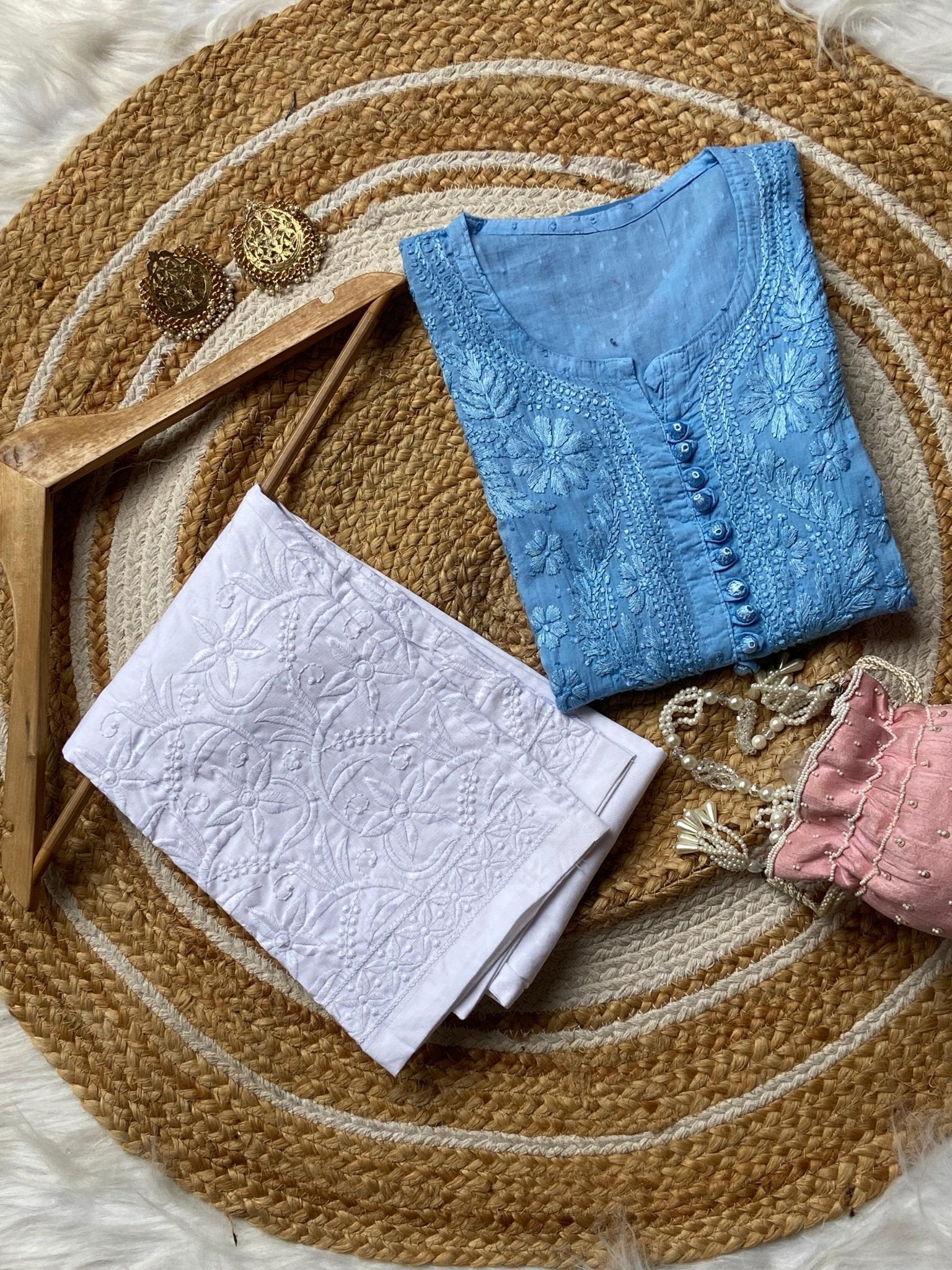 Ombre Dyed Dobby cotton Kurtis - chikankariofficial