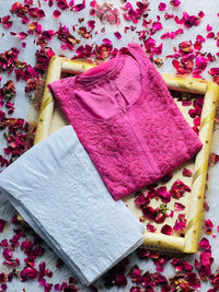 Ombre rose modal kurtis - chikankariofficial
