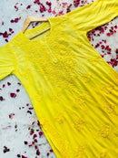 Ombre rose modal kurtis - chikankariofficial