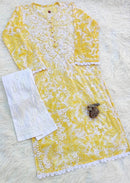 PIPING BUTTONS KURTI HAVING KANGOOREY ON DAAMAN & SLEEVES Mayuri Special - chikankariofficial