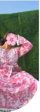 PIPING BUTTONS KURTI HAVING KANGOOREY ON DAAMAN & SLEEVES Mayuri Special - chikankariofficial