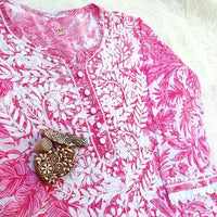 PIPING BUTTONS KURTI HAVING KANGOOREY ON DAAMAN & SLEEVES Mayuri Special - chikankariofficial