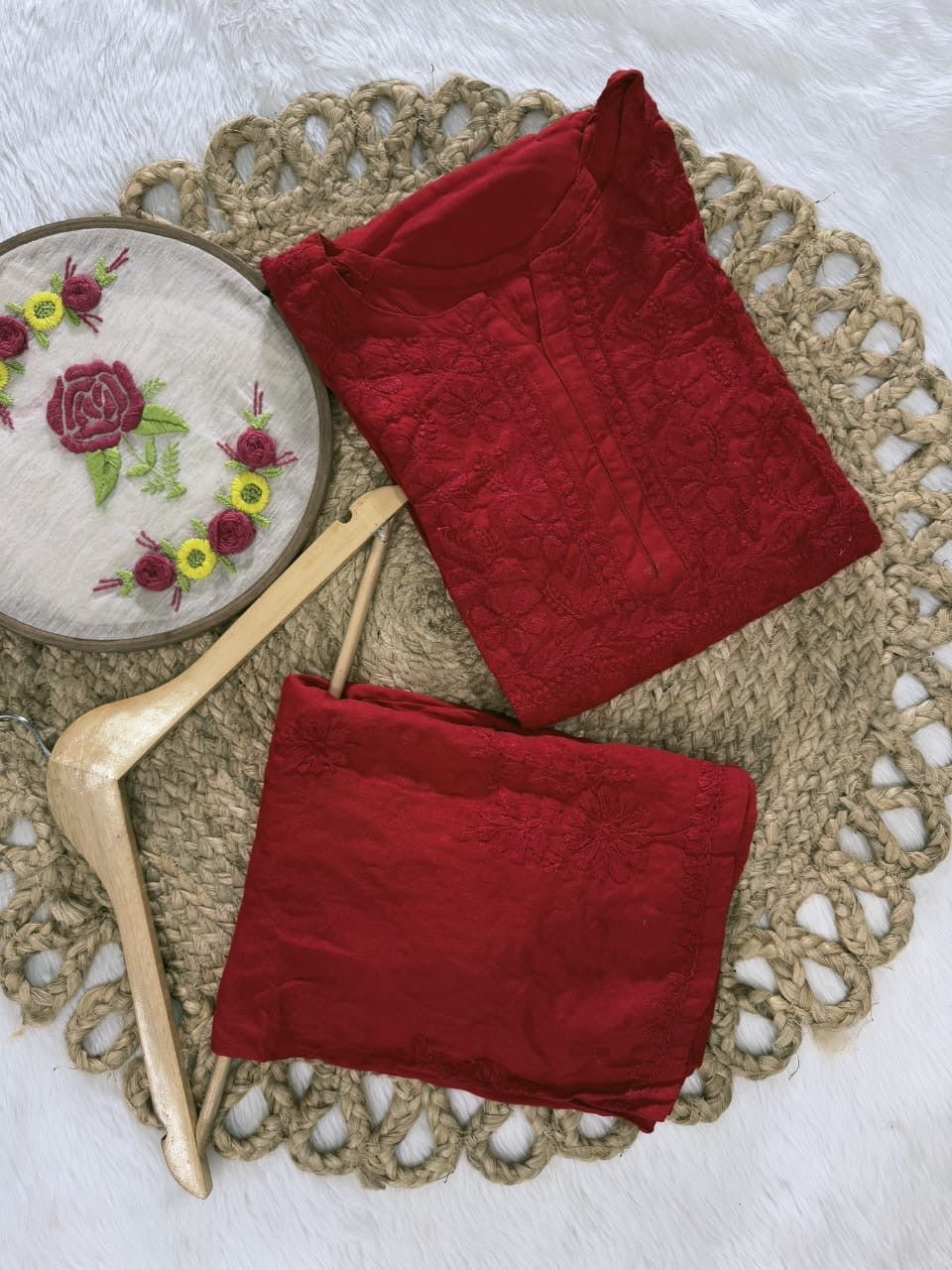 Plus Size Tone to tone Set - chikankariofficial