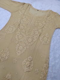 Premium 3D work Viscose Muqaish Kurti - chikankariofficial