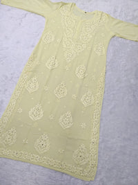 Premium 3D work Viscose Muqaish Kurti - chikankariofficial