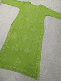 Premium 3D work Viscose Muqaish Kurti - chikankariofficial