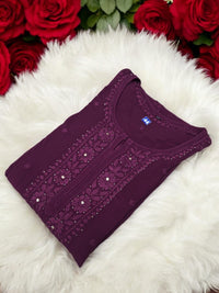 Premium Heavy Muqaish Chikan kurti - chikankariofficial