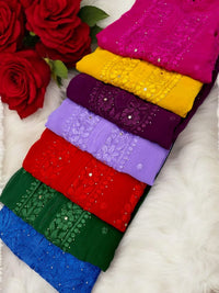 Premium Heavy Muqaish Chikan kurti - chikankariofficial