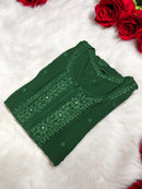 Premium Heavy Muqaish Chikan kurti - chikankariofficial