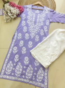 Premium modal Heavy Embroidery kurta - chikankariofficial