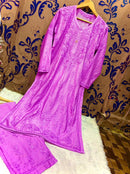 Premium New Design Fine Work Chanderi Plazo combo - chikankariofficial