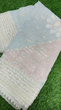 PREMIUM ORGANZA SAREE - chikankariofficial