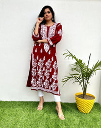 Premium Quality modaal with heavy Ghaas Patti work - chikankariofficial