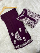 Premium Rayon Set With Fine soft Touch work - chikankariofficial