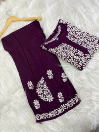 Premium Rayon Set With Fine soft Touch work - chikankariofficial