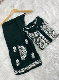 Premium Rayon Set With Fine soft Touch work - chikankariofficial