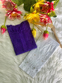 Premium Rayon Tone to Tone Muqaish kurti - chikankariofficial