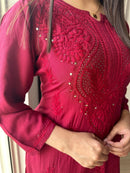 Premium Soft Rayon Muqaish kurti Santoshi Special - chikankariofficial