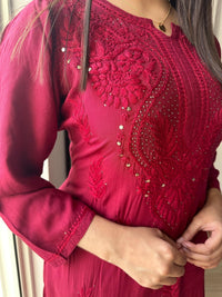 Premium Soft Rayon Muqaish kurti Santoshi Special - chikankariofficial