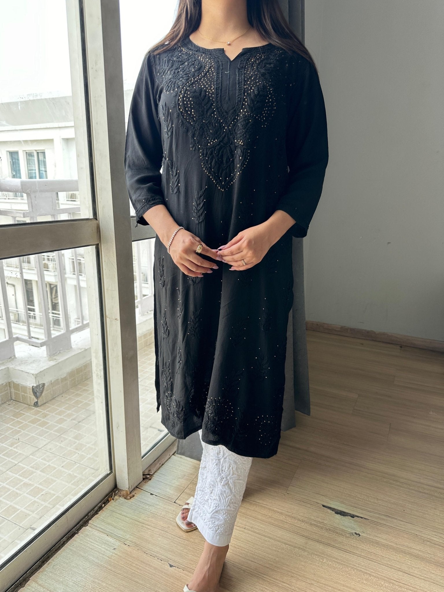 Premium Soft Rayon Muqaish kurti Santoshi Special - chikankariofficial