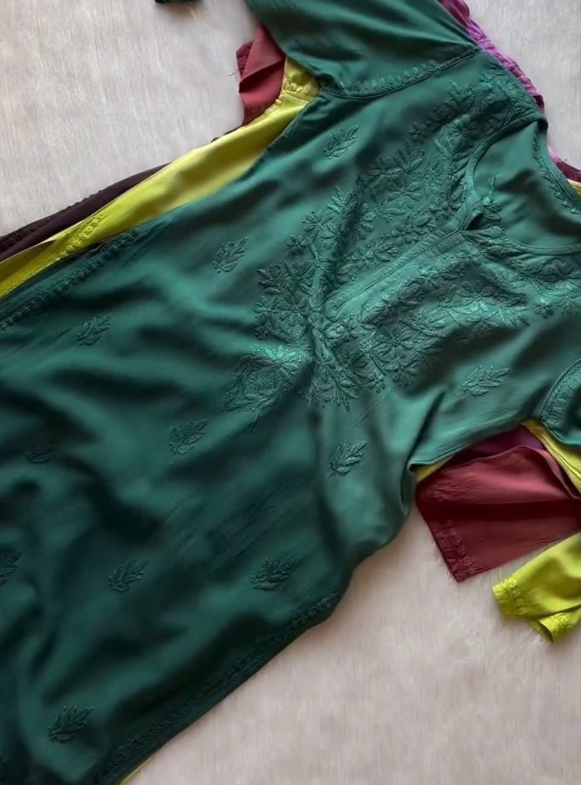 Premium super soft rayon in extra beautifull colours ( best selling kurti) - chikankariofficial