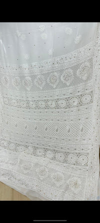 Premium Viscose Saree with Muqaish work - chikankariofficial