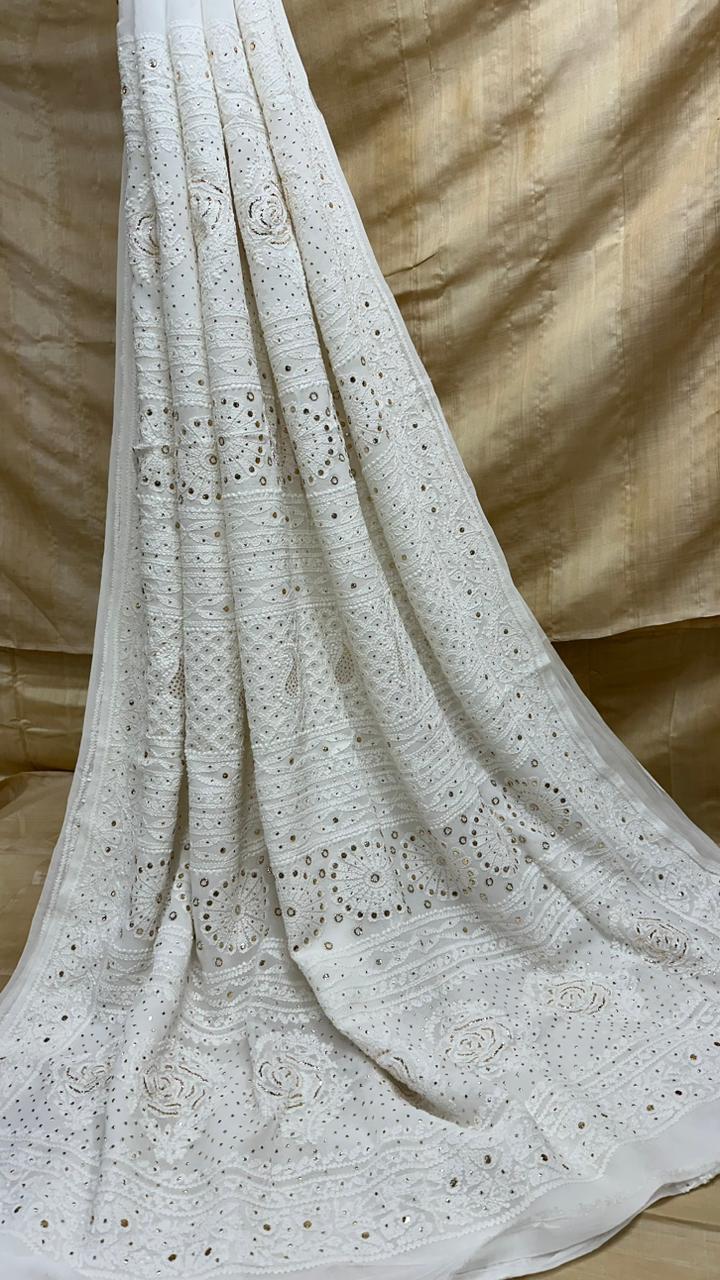 Premium Viscose Saree with Muqaish work