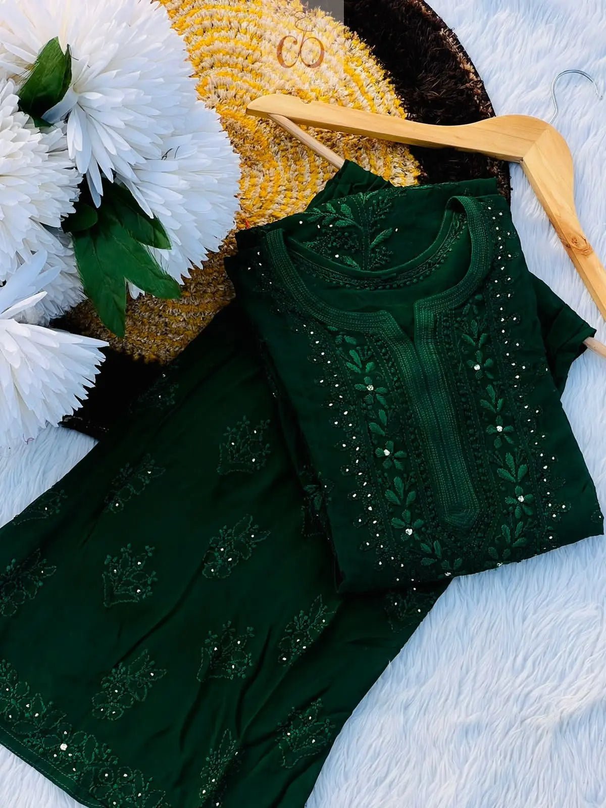 Premium Viscose With Plazzo - chikankariofficial