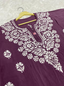 Pretty embroidered Short Top in Modal - chikankariofficial