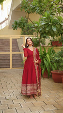 Faux Blooming with Embroidery Zari Sequins-work