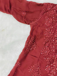 Zara Luxury Chikankari Georgette Suit Hand Embroidered Muqaish Work 3pc Set