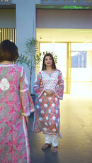 Kadhai Of chikankari 3d Work