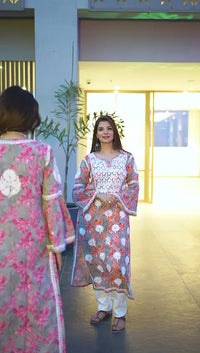 Kadhai Of chikankari 3d Work