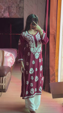 Chikankari rayon kurti