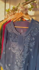 Viscose Rose Panel Muqaish Kurta