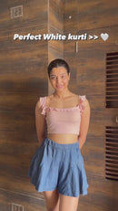 Harshita White Modal Cotton Chikankari 3pc Set