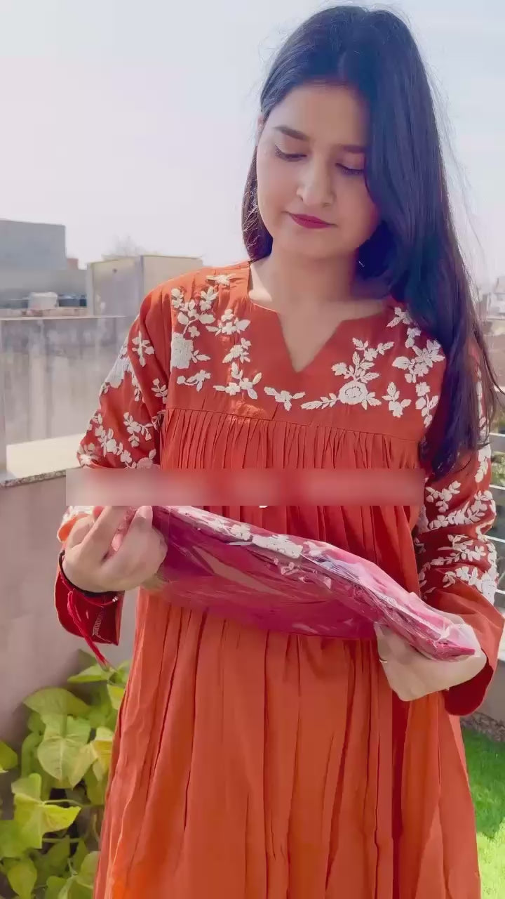 COTTON A-LINE GOWN WITH BEAUTIFUL BOTTOM 👗