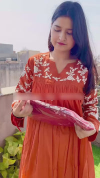 COTTON A-LINE GOWN WITH BEAUTIFUL BOTTOM 👗