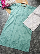 Pure Cotton chikan Kurti - chikankariofficial