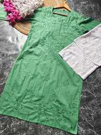 Pure Cotton chikan Kurti - chikankariofficial