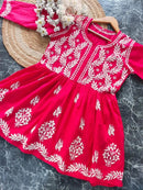 Pure Cotton Gown with Plazzo - chikankariofficial