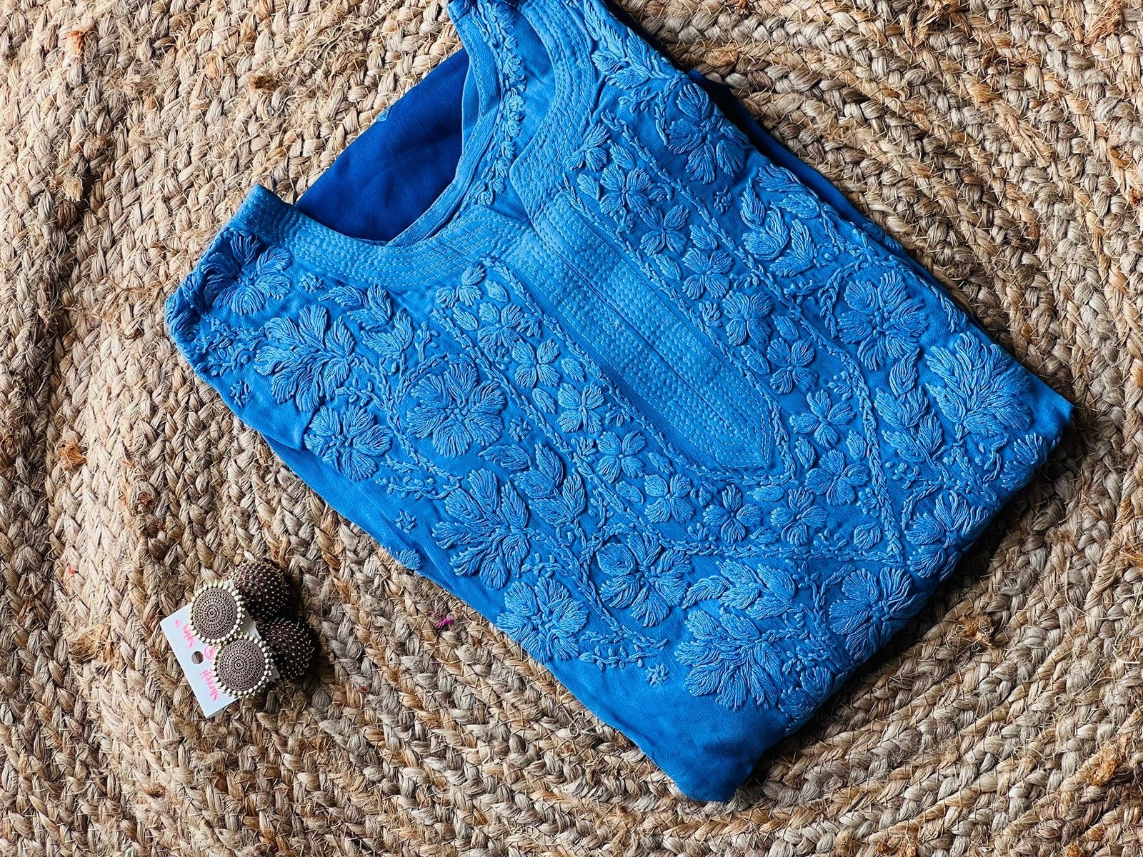 Pure Handworked Viscose Kurti - chikankariofficial