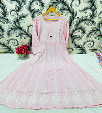 Pure Modal Cotton Frock - chikankariofficial
