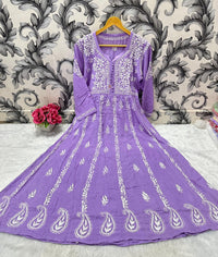 Pure Modal Cotton Frock - chikankariofficial