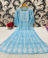 Pure Modal Cotton Frock - chikankariofficial