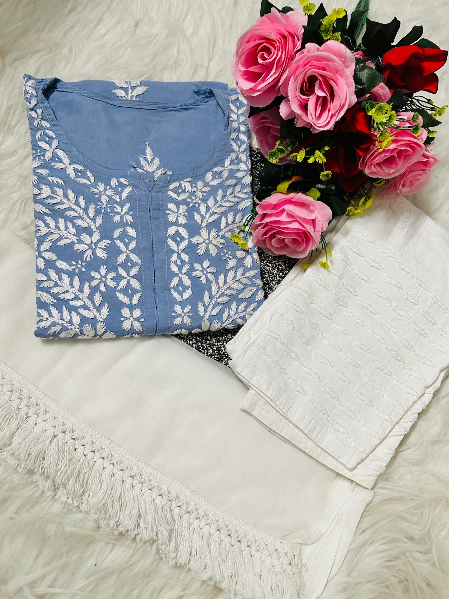 Pure Modal Quality embroidery Work - chikankariofficial