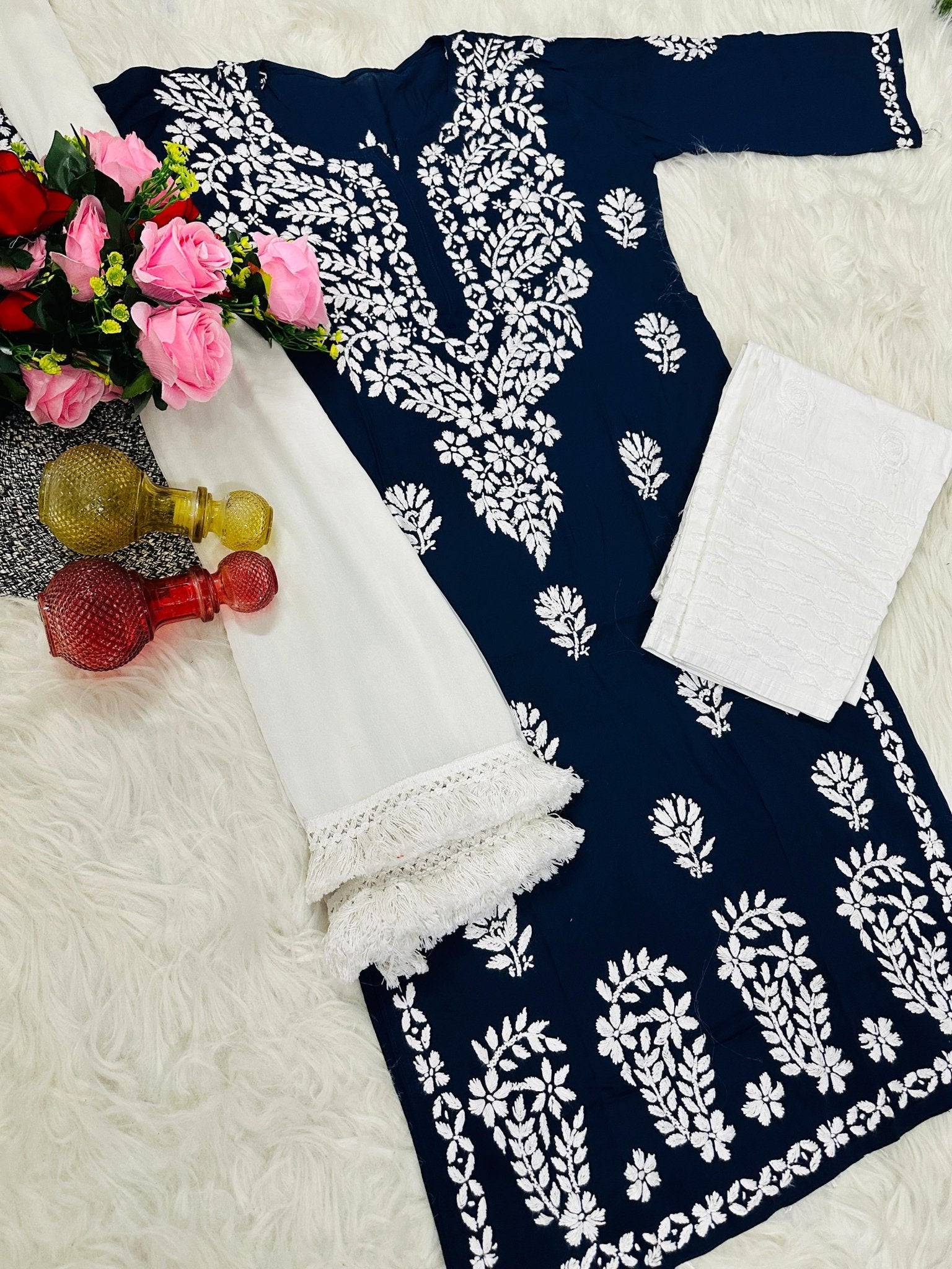 Pure Modal Quality embroidery Work - chikankariofficial