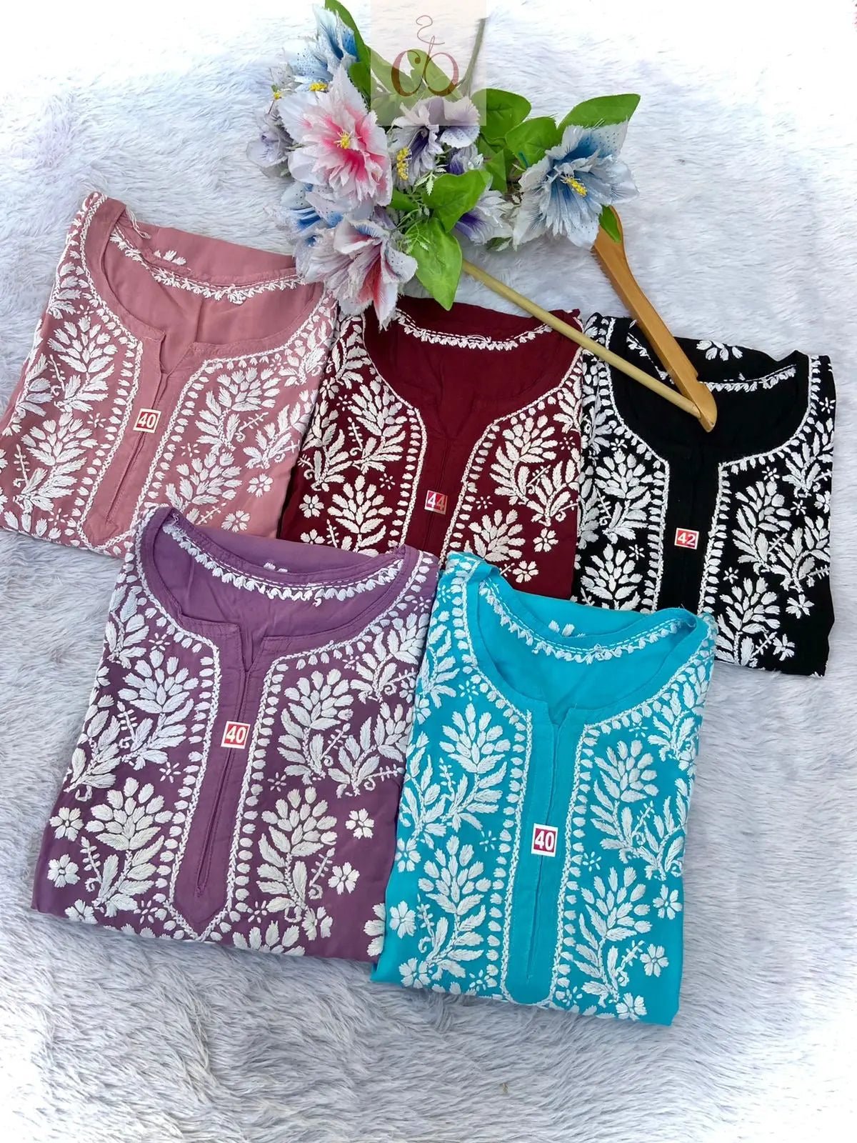 Pure soft Modal Chikankari Kurtas - chikankariofficial