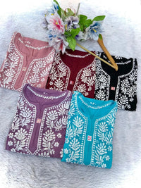 Pure soft Modal Chikankari Kurtas - chikankariofficial