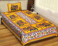 Random Designs Bedsheets 1 free Pillow cover - chikankariofficial